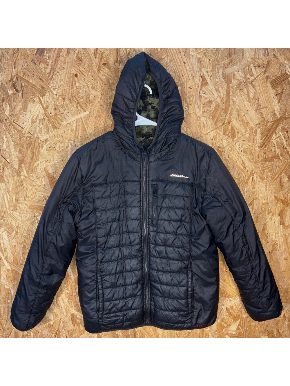 Eddie Bauer Womens Black Hooded Puffer Jacket
